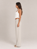 Persephone - Witte Dames Kanten Top Met Knopen