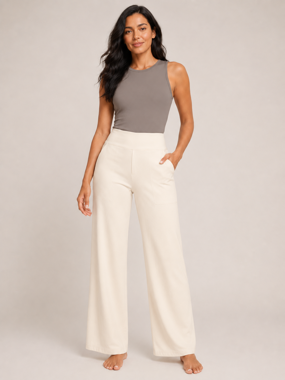 Pravina - Dames Comfortbroek Met Stretch En Brede Tailleband