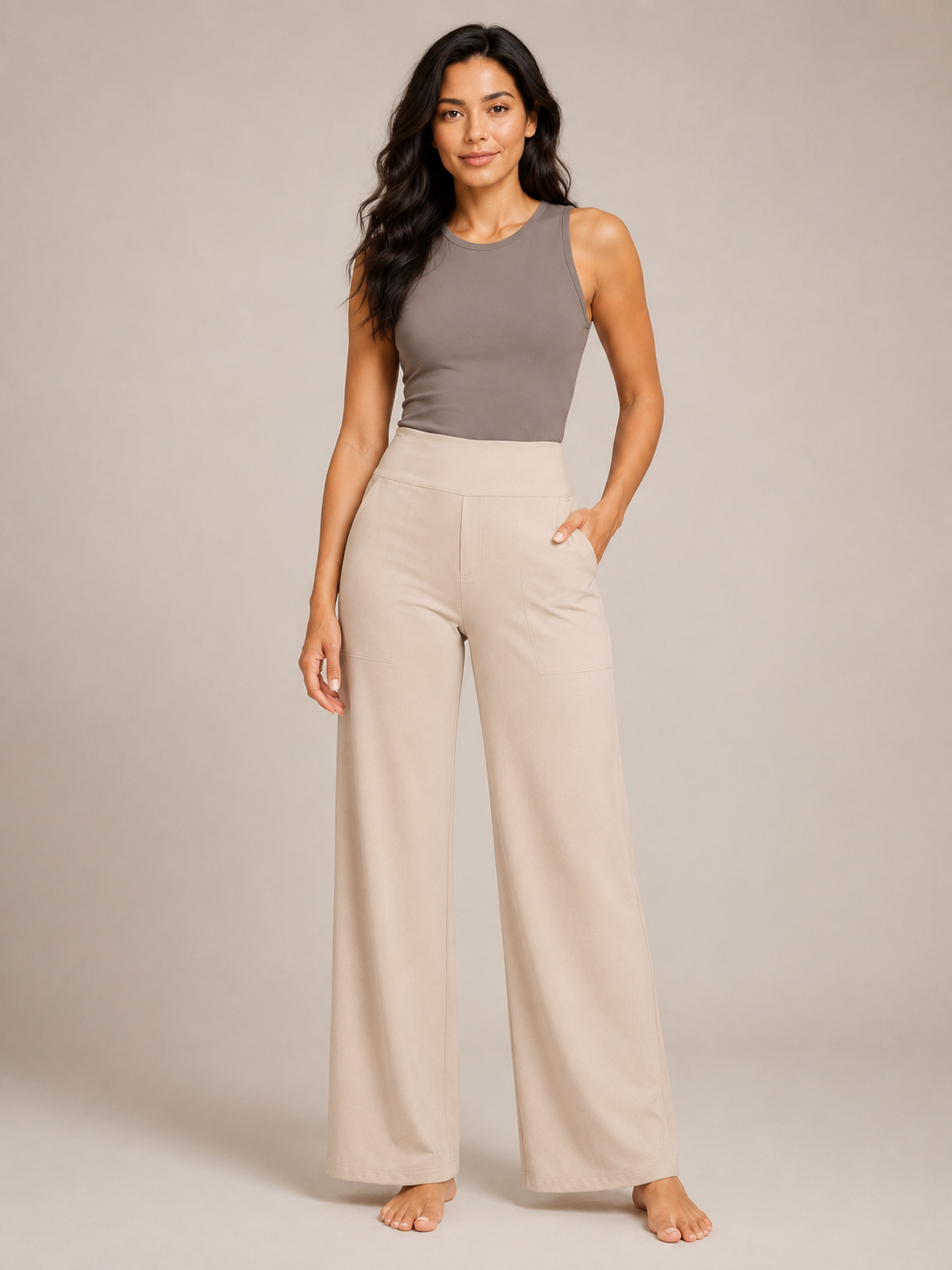 Pravina - Dames Comfortbroek Met Stretch En Brede Tailleband