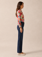 Pavita - Dames Blouse Met Bloemenprint En Knoopsluiting