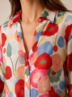 Pavita - Dames Blouse Met Bloemenprint En Knoopsluiting