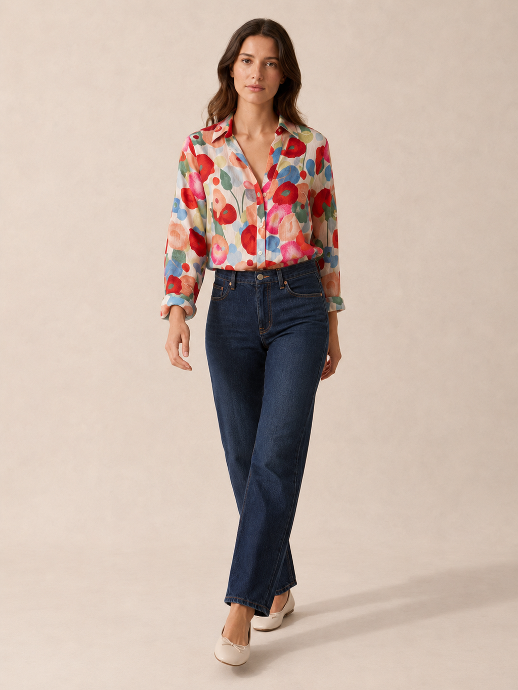 Pavita - Dames Blouse Met Bloemenprint En Knoopsluiting