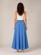 Tivelle - Dames Midi-Rok Met Steekzakken En Elastische Taille