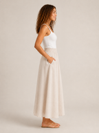 Tivelle - Dames Midi-Rok Met Steekzakken En Elastische Taille