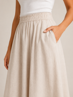 Tivelle - Dames Midi-Rok Met Steekzakken En Elastische Taille