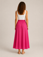 Tivelle - Dames Midi-Rok Met Steekzakken En Elastische Taille
