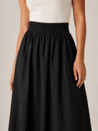 Thalina - Dames Midi-Rok Met Elastische Taille En Wijde A-Lijn