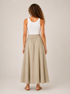 Thalina - Dames Midi-Rok Met Elastische Taille En Wijde A-Lijn