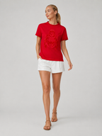 Tandria - Dames T-Shirt Met Ton-Sur-Ton Borduursel