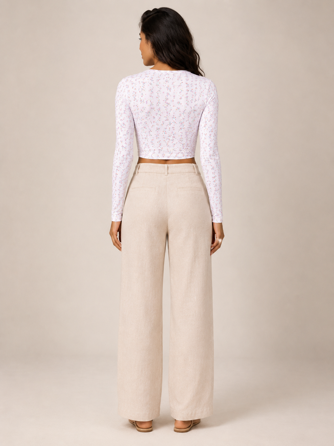 Tobienne - Dames Croptop Met Striksluiting En V-Hals
