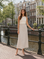 Teloria - Linnen Midi-Rok Met Hoge Taille En Rechte Pasvorm