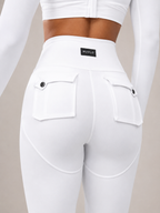 Tulena - Dames Fitnesslegging Met Hoge Taille En Klepzakken