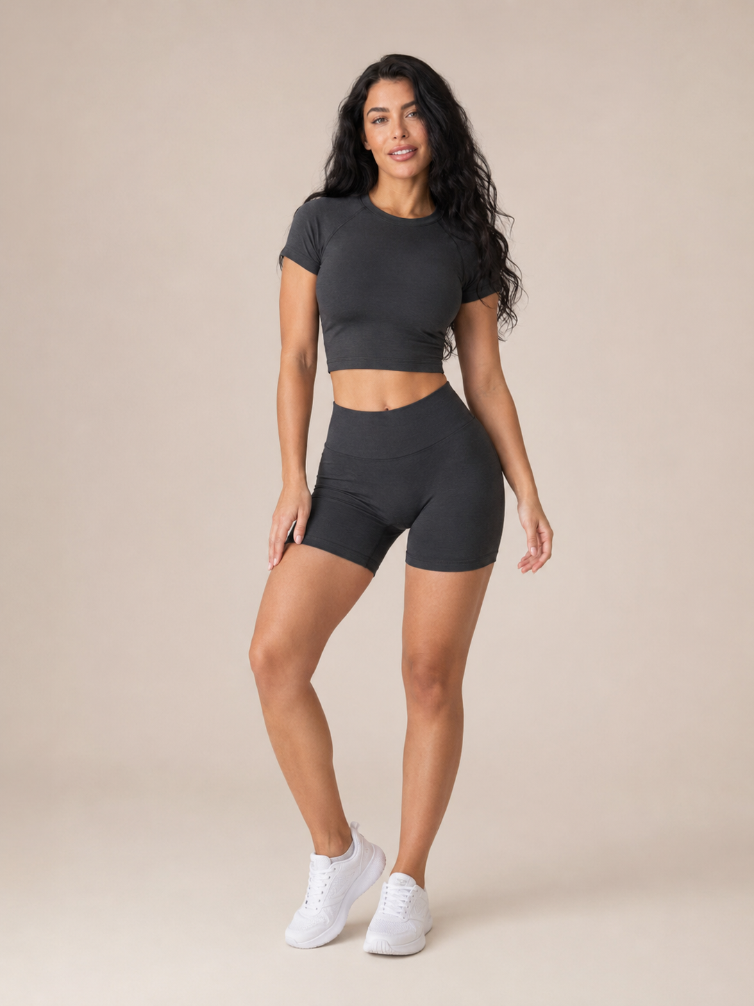 Themis - Naadloze Dames Sportset Met Crop Top En High-Waist Legging