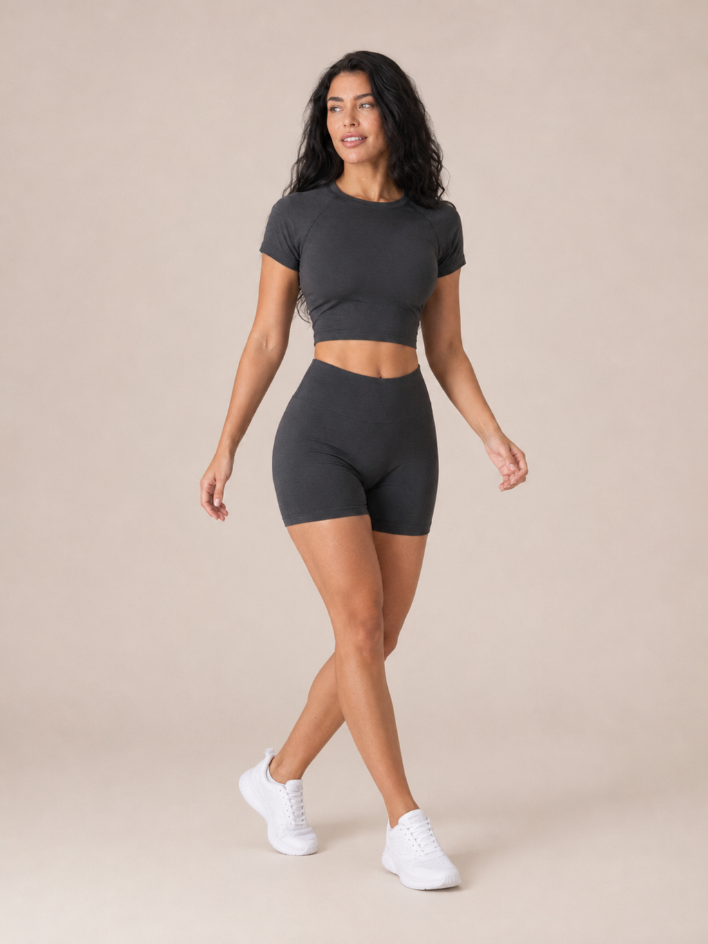 Themis - Naadloze Dames Sportset Met Crop Top En High-Waist Legging