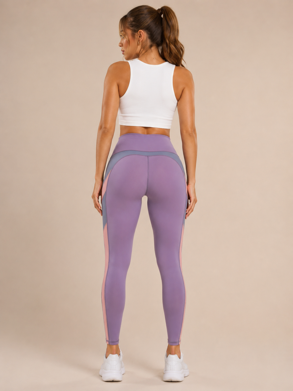 Tunaya - Dames Yogalegging Met Hoge Taille En Contrasterende Zijpanelen