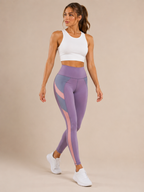 Tunaya - Dames Yogalegging Met Hoge Taille En Contrasterende Zijpanelen