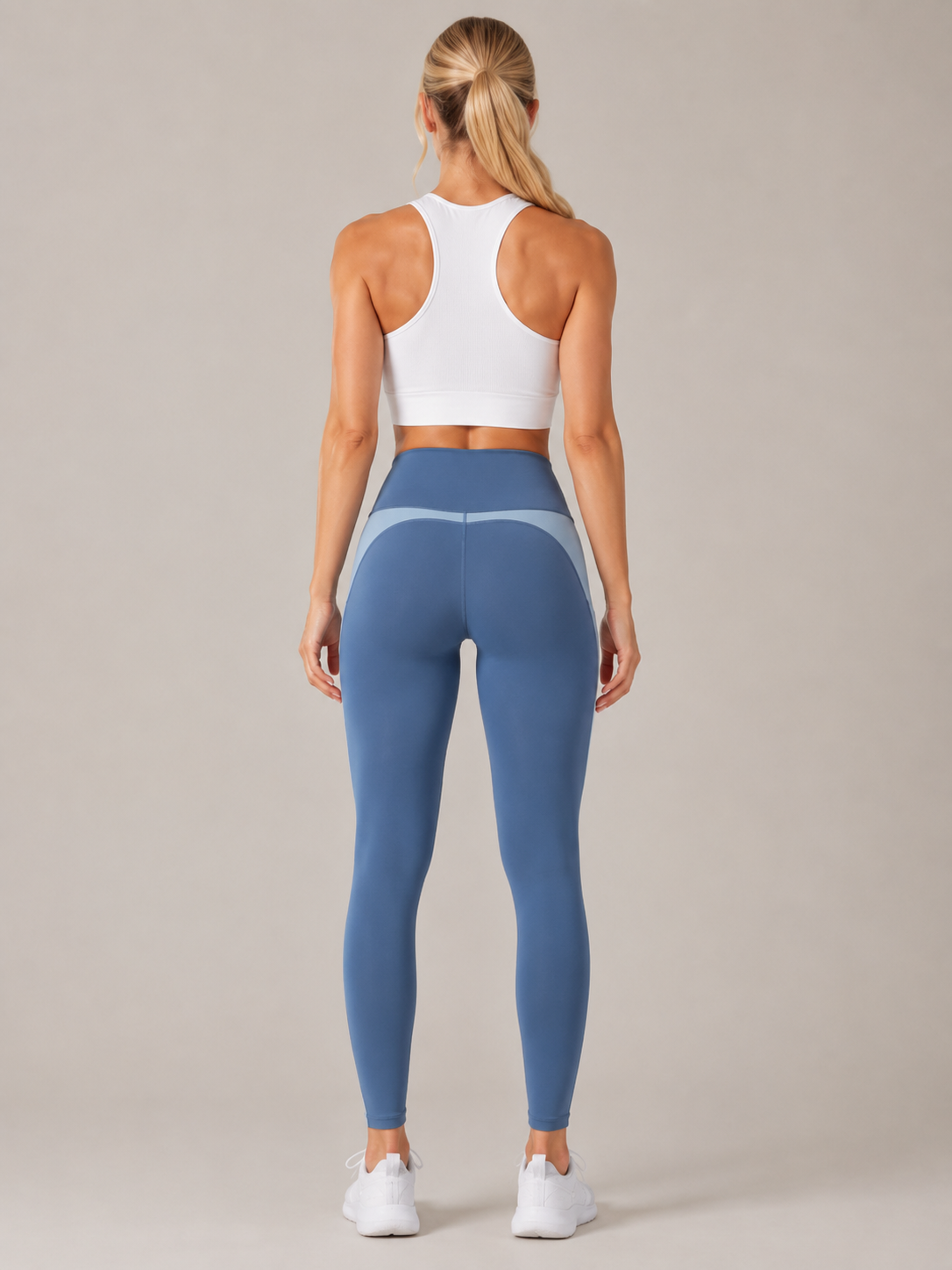 Tunaya - Dames Yogalegging Met Hoge Taille En Contrasterende Zijpanelen