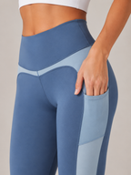Tunaya - Dames Yogalegging Met Hoge Taille En Contrasterende Zijpanelen