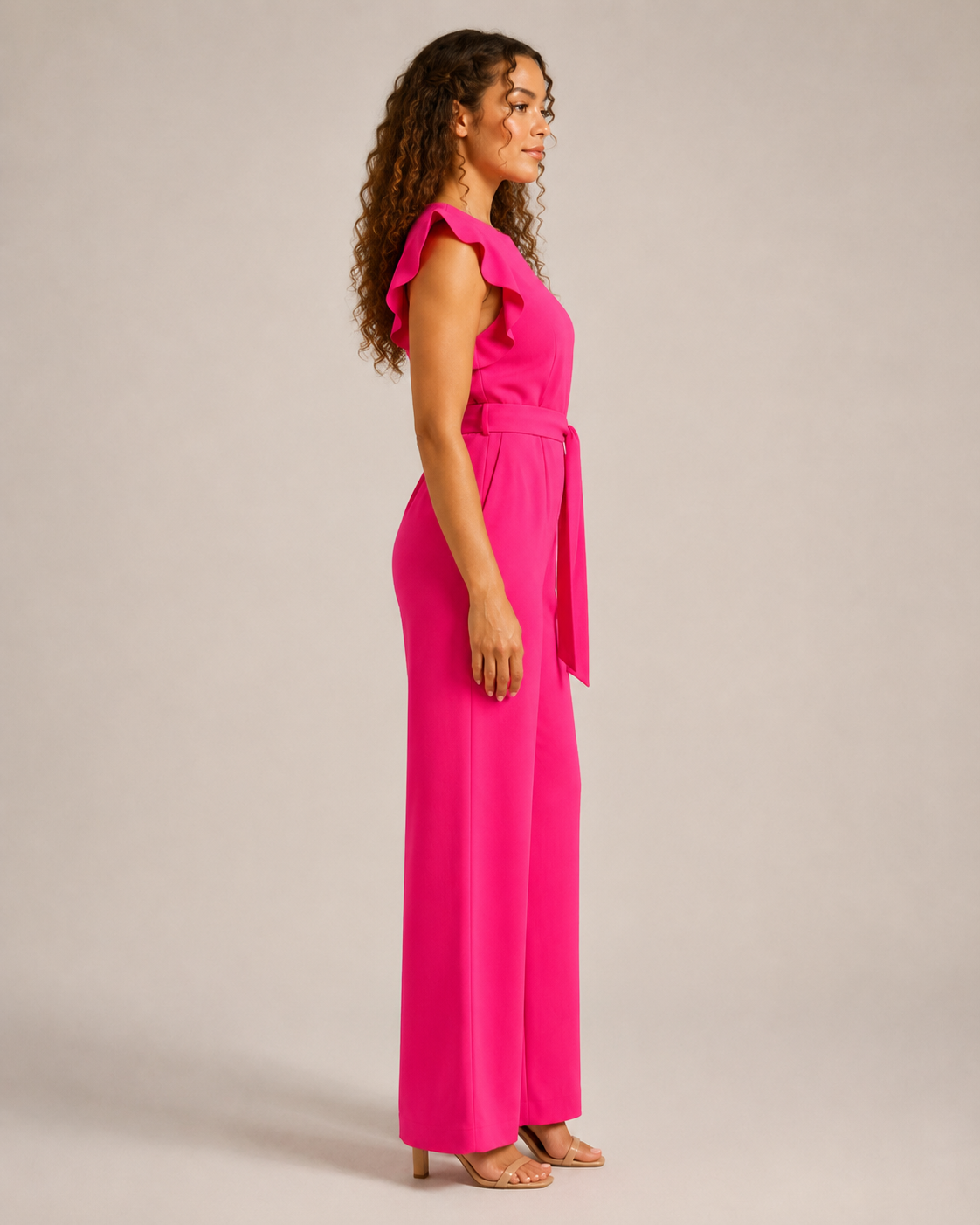 Hélisse - Dames Jumpsuit met Wijde Pijpen en Vlindermouwen