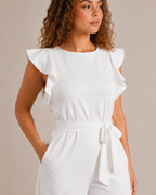 Hélisse - Dames Jumpsuit met Wijde Pijpen en Vlindermouwen