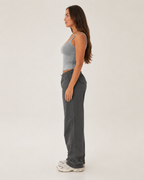 Kyralie - Grijze Rib Tanktop Met Ronde Hals