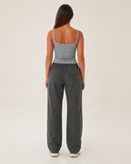 Kyralie - Grijze Rib Tanktop Met Ronde Hals