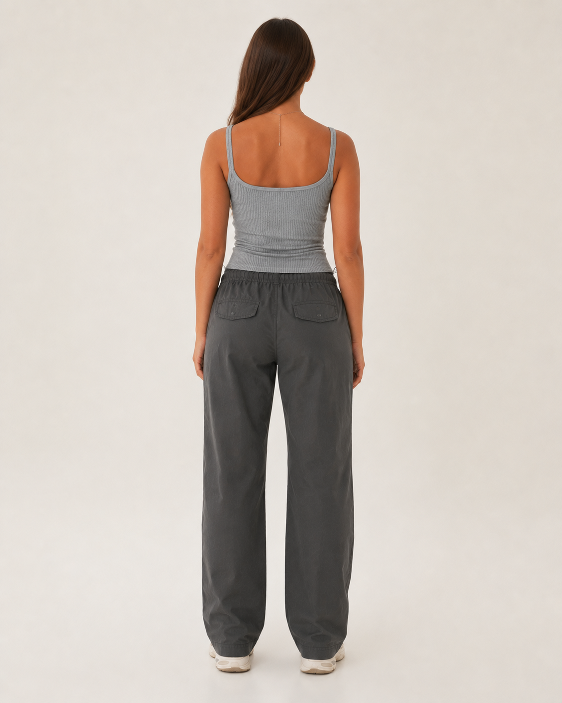 Kyralie - Grijze Rib Tanktop Met Ronde Hals