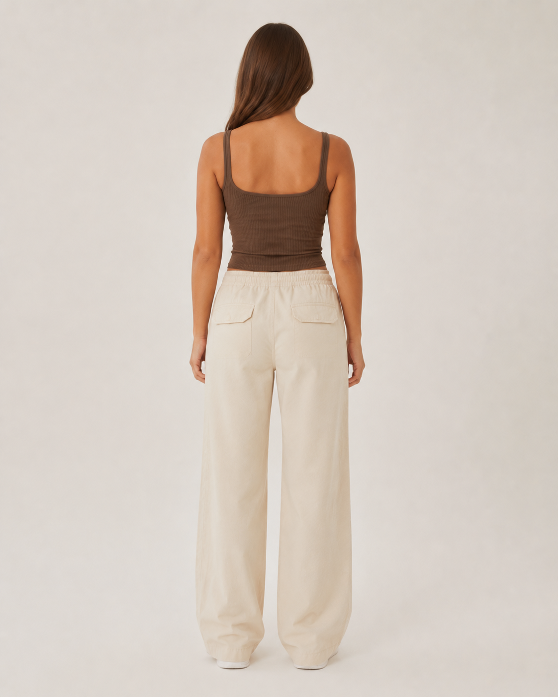 Karissa - Donkerbruine Crop Top Met Kanten Bandjes