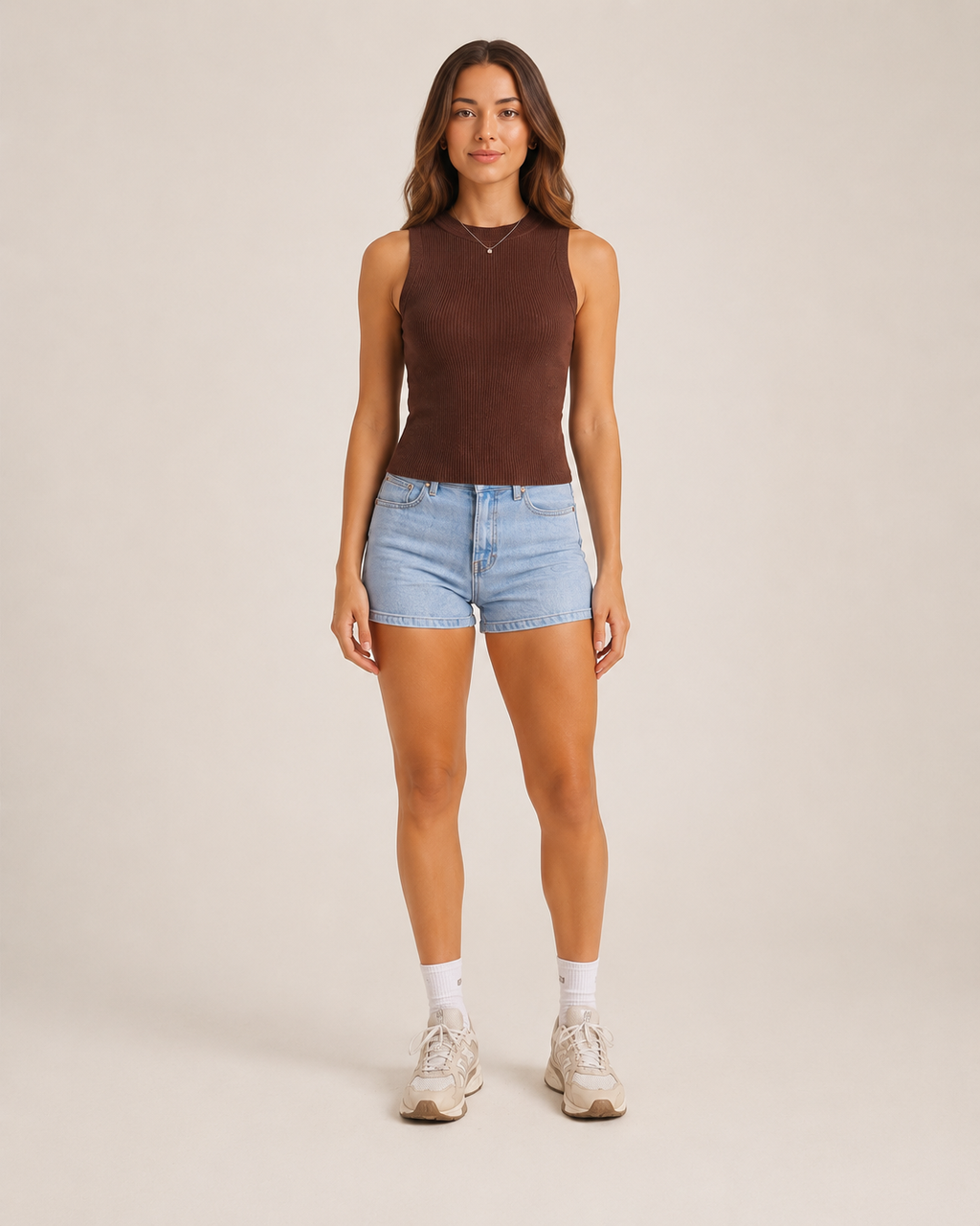 Kavelle - Mouwloze Ribtop Met Ronde Hals