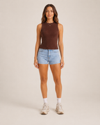 Kavelle - Mouwloze Ribtop Met Ronde Hals