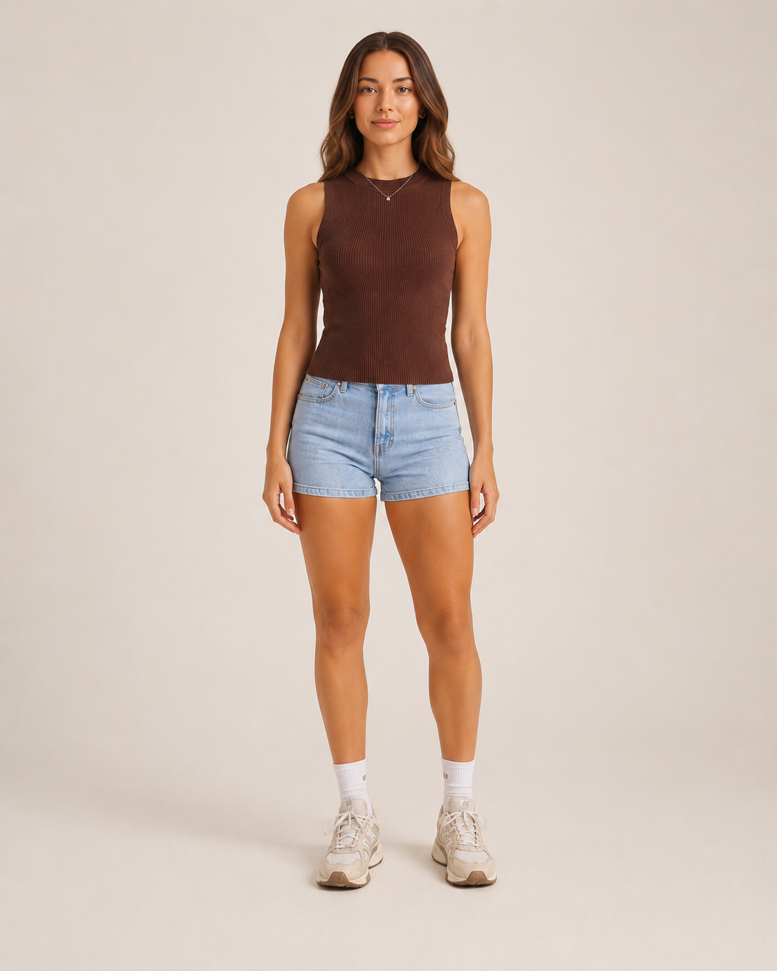 Kavelle - Mouwloze Ribtop Met Ronde Hals