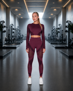 Kylia - Naadloze Sportset Met Legging En Mesh-Details