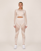 Kylia - Naadloze Sportset Met Legging En Mesh-Details