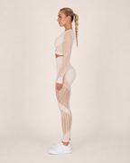 Kylia - Naadloze Sportset Met Legging En Mesh-Details