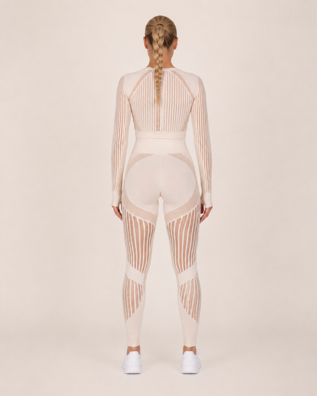 Kylia - Naadloze Sportset Met Legging En Mesh-Details