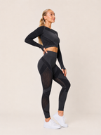 Kylia - Naadloze Sportset Met Legging En Mesh-Details