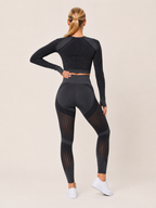 Kylia - Naadloze Sportset Met Legging En Mesh-Details
