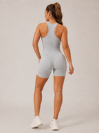 Kira - Naadloze Yoga Jumpsuit Met Ribstructuur En Gevoerde Bandjes