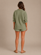 Nancy - Tweedelige set met blouse en bermudashort