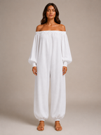 Tiana - Dames Jumpsuit Met Blote Schouders En Lantaarnmouwen