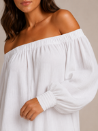 Tiana - Dames Jumpsuit Met Blote Schouders En Lantaarnmouwen