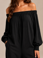 Tiana - Dames Jumpsuit Met Blote Schouders En Lantaarnmouwen
