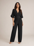 Thylane - Dames Jumpsuit Met Geplooide Taille En Wijde Pijpen