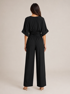 Thylane - Dames Jumpsuit Met Geplooide Taille En Wijde Pijpen