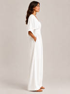 Thylane - Dames Jumpsuit Met Geplooide Taille En Wijde Pijpen