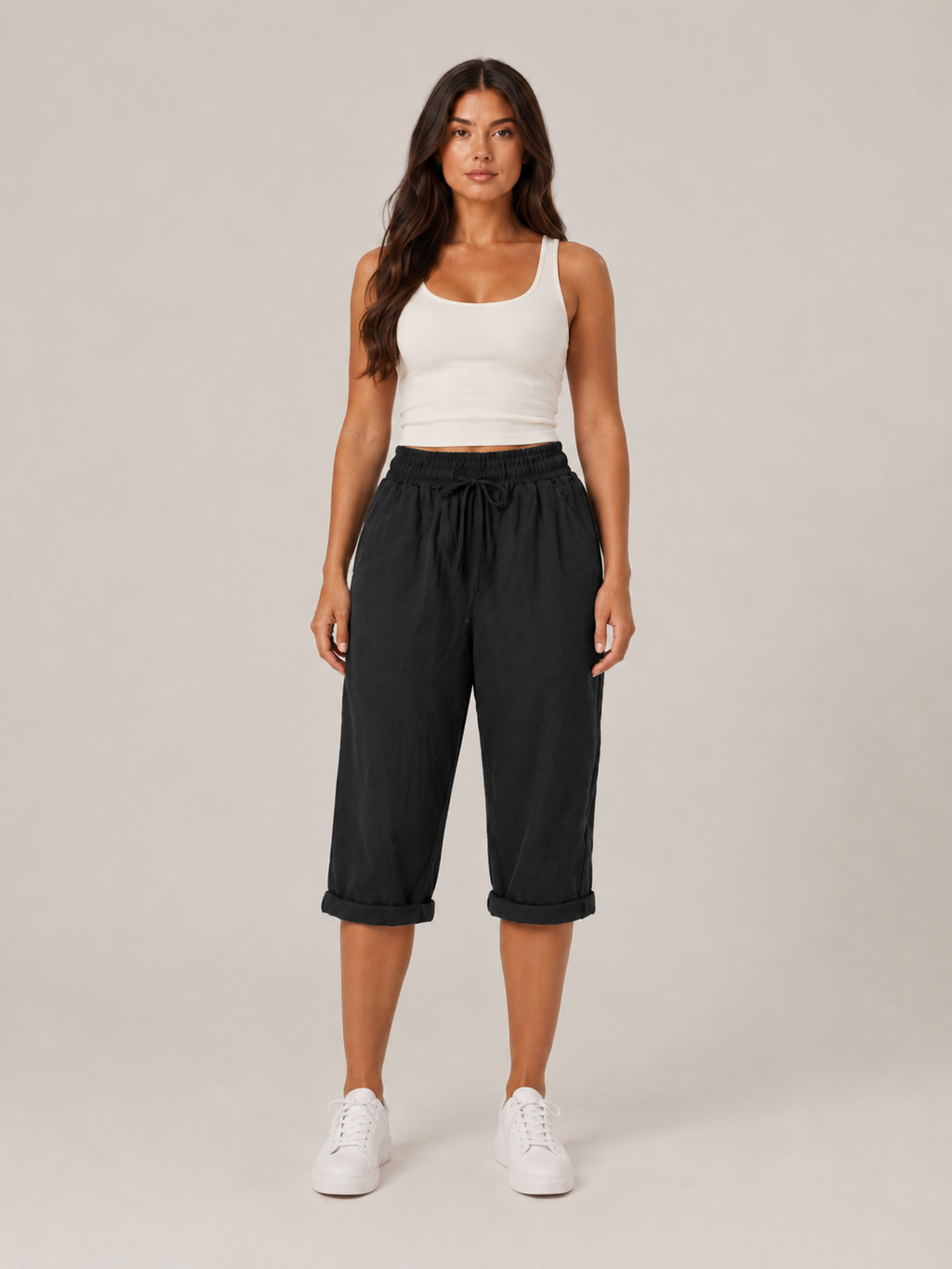 Tirza - Dames Culotte Met Elastische Taille En Wijde Pijpen