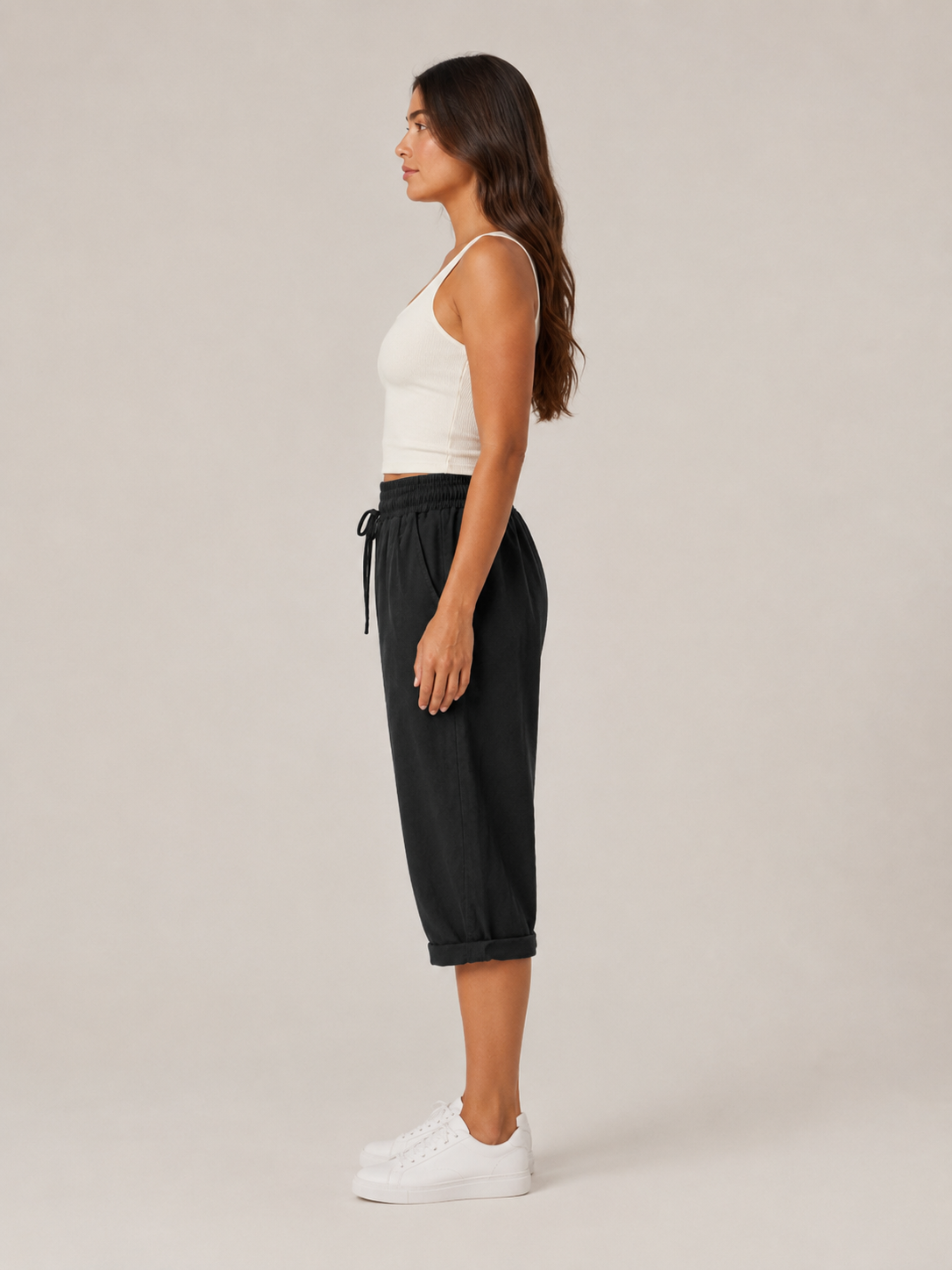 Tirza - Dames Culotte Met Elastische Taille En Wijde Pijpen