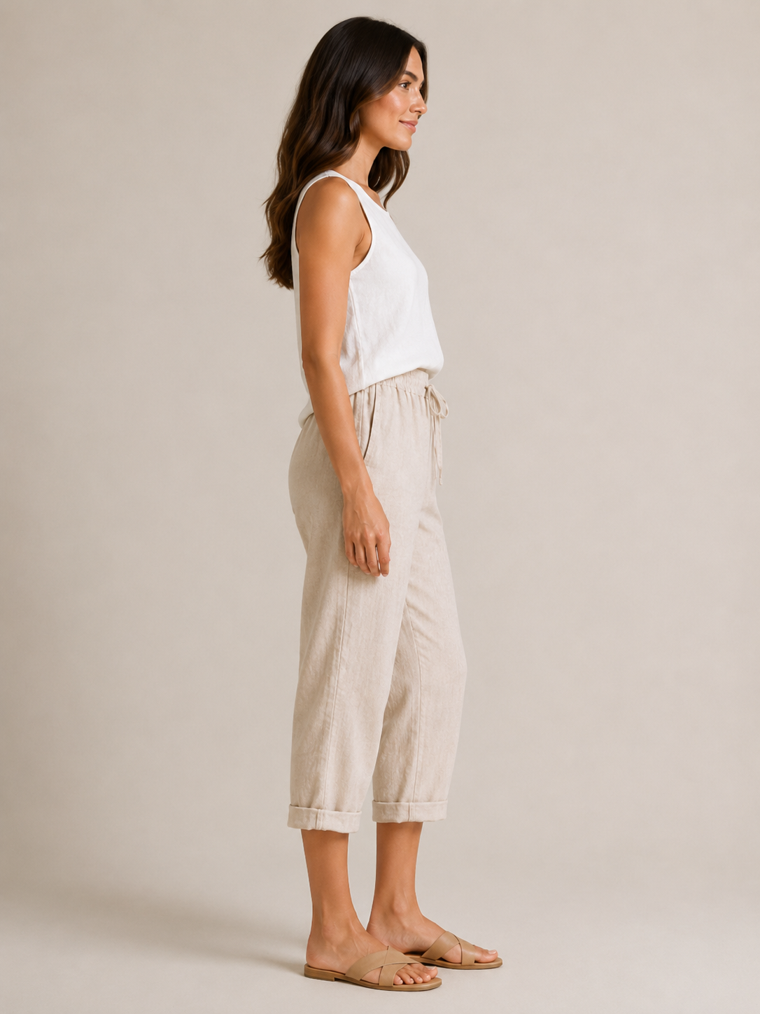 Tirza - Dames Culotte Met Elastische Taille En Wijde Pijpen