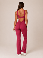 Kessia - Flared Sport Jumpsuit Met Open Rug