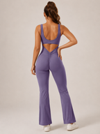 Kessia - Flared Sport Jumpsuit Met Open Rug
